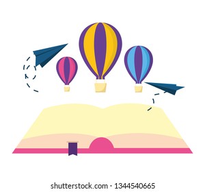 open book hot air balloon