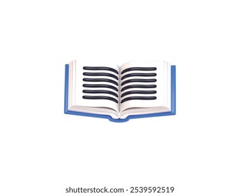 Open book icon 3d render concept of 3d education icon vector illustration