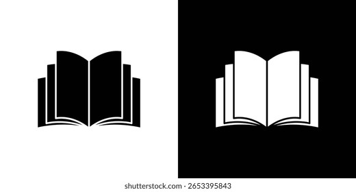open book icon black silhouette for web, and mobile app