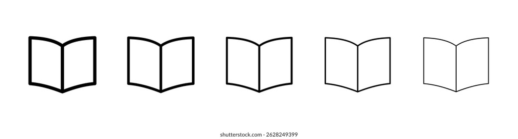 open book icon in black. Vector illustration for graphic design