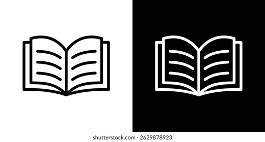 open book icon in black vector format