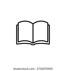 Icono de libro abierto Ilustración vectorial en blanco y negro para la educación y el diseño de regreso a la escuela