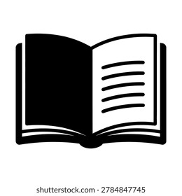 Open book icon with blank pages symbolizing knowledge learning reading, non fiction