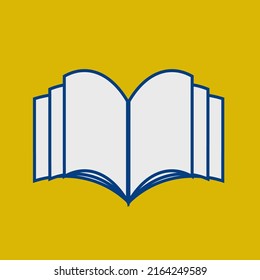 Open Book icon in blue color with yellow background