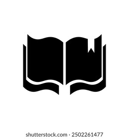 Open book icon with bookmark, e-book, vector illustration.