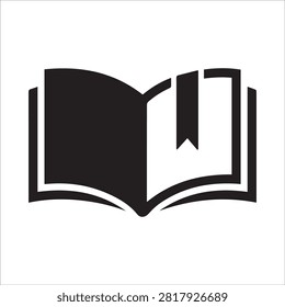 Open book icon with bookmark placeholder for literature and education