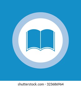 Open book icon in circle . Vector illustration