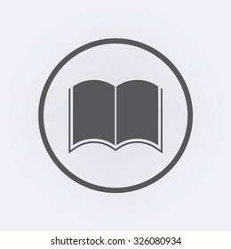 Open book icon in circle . Vector illustration