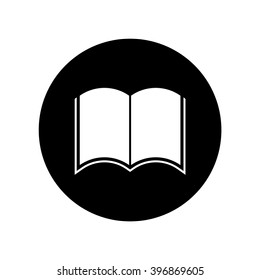 Open book icon in circle . Vector illustration