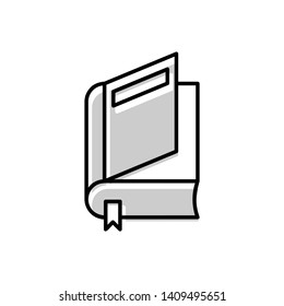 open book icon. color line art