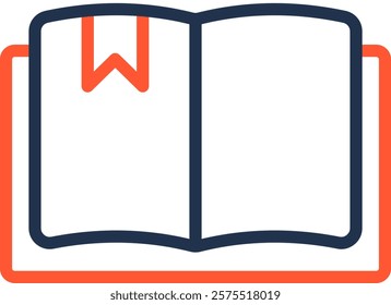 Open Book Icon Color Line Vector Illustration