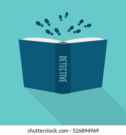 Open book icon. Concept of detective, literary fiction genre
