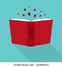 Open book icon. Concept of horror, literary fiction genre
