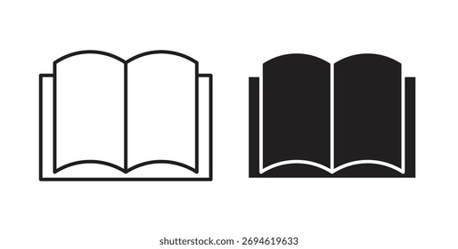Concepto de icono de libro abierto. Símbolo del logotipo para el Web y el móvil. Pixel perfecto.