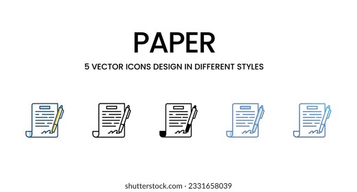 Open Book Icon Design in Five style with Editable Stroke. Line, Solid, Flat Line, Duo Tone Color, and Color Gradient Line. Suitable for Web Page, Mobile App, UI, UX and GUI design.
