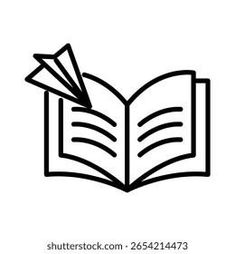 Abrir modelo de design de ícone de livro 