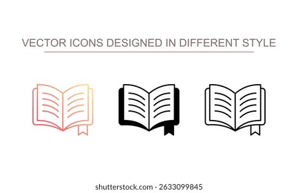 Abrir o desenho do ícone do livro com a ilustração do fundo branco