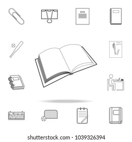 open book icon. Detailed set of education outline icons. Premium quality graphic design. One of the collection icons for websites, web design, mobile app on white background