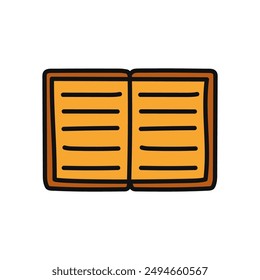 Open book icon. Book in doodle style
