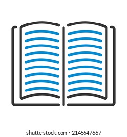 Open Book Icon. Editable Bold Outline With Color Fill Design. Vector Illustration.