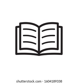 Open Book Icon, Editable Stroke, Line Style