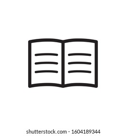 open book icon, editable stroke, line style