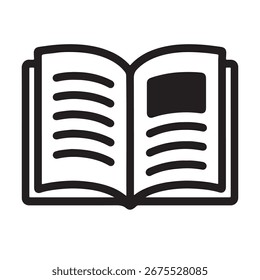 Icono de libro abierto – Educación, aprendizaje, Ilustración vectorial de símbolos de lectura