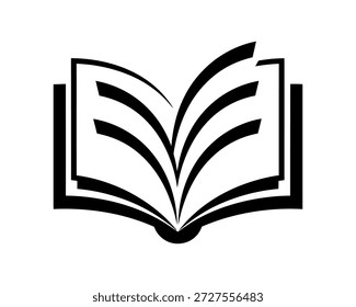 Ícone Abrir livro. Símbolo do logotipo educacional. Design de sinal de leitura de biblioteca. Ilustração vetorial isolada sobre fundo branco.