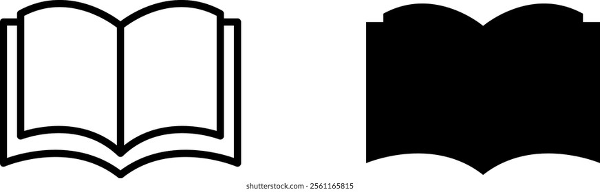 "Open Book Icon for Education, Reading, and Knowledge Applications"