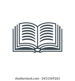Open book icon. Education teaching concept. Vector illustration