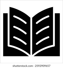 Open Book Icon Element For Design