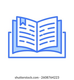 Open Book Icon Element for Design