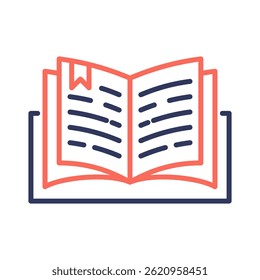 Open Book Icon Element for Design