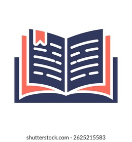 Open Book Icon Element for Design