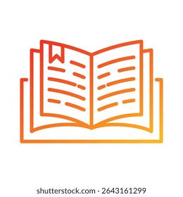 Open Book Icon Element for Design