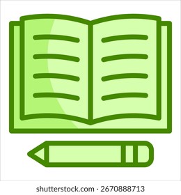 Open Book Icon Element For Design