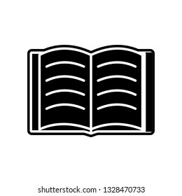 open book icon. Element of education for mobile concept and web apps icon. Glyph, flat icon for website design and development, app development
