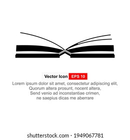 open book icon. Element of Education for mobile concept and web apps icon. Glyph, flat icon for website design and development, app development