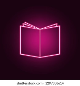 open book icon. Elements of Books and magazines in neon style icons. Simple icon for websites, web design, mobile app, info graphics