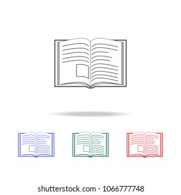 open book icon. Elements of education multi colored icons. Premium quality graphic design icon. Simple icon for websites, web design, mobile app, info graphics