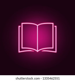 open book icon. Elements of Scientifics study in neon style icons. Simple icon for websites, web design, mobile app, info graphics