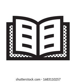 Abrir libro, icono lleno de puntos.