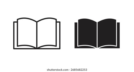 open book icon flat black and white logo