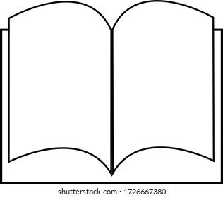 Open book icon. Flat design, black and white vector