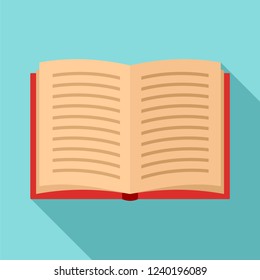 Open book icon. Flat illustration of open book vector icon for web design