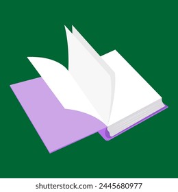 Buchsymbol öffnen. Flache Darstellung des offenen Buchsymbols für Webdesign