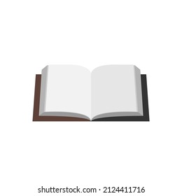 Open book icon in a flat style. Isolated vector illustration