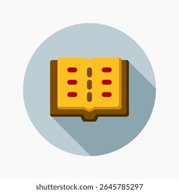 open book Icon in flat style. Perfect for apps, websites, UI UX, presentations, or infographics. Editable illustration file with clean design and modern design.