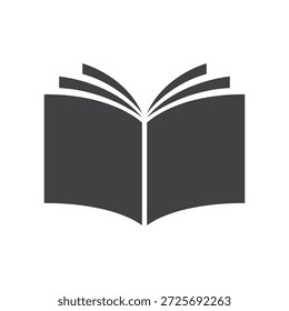 Diseño de estilo plano de icono de libro abierto Ilustración vectorial aislada sobre fondo blanco.