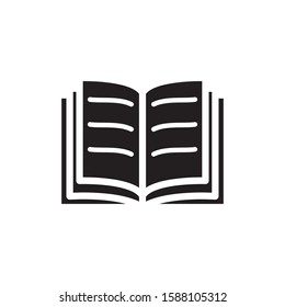 open book icon glyph style design